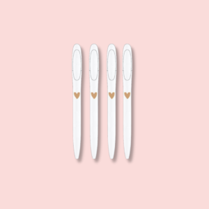 Pen | Golden Hearts SET WHITE van 4 pennen